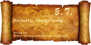 Borbély Teodolinda névjegykártya